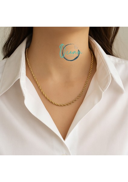 Çelik Gold Renk Burgu Model 45 cm Kadın Kolye fiyatları