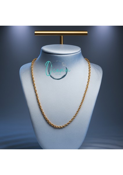 Çelik Gold Renk Burgu Model 45 cm Kadın Kolye indirimleri