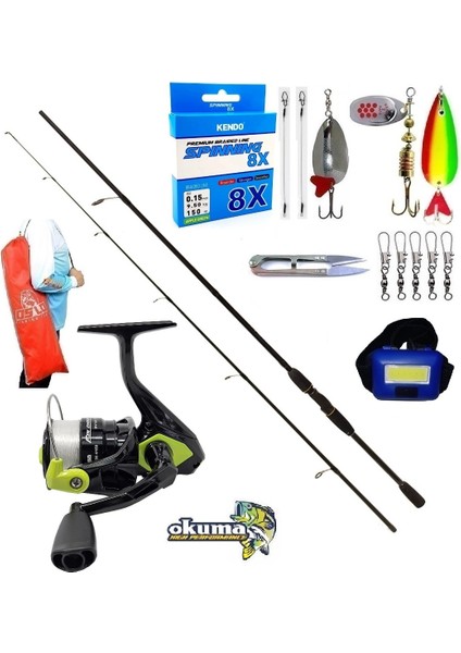 Okuma Fın Chaser 4000 210CM 20-40GR Remixon Double Black Turna Spin Olta Takımı Seti