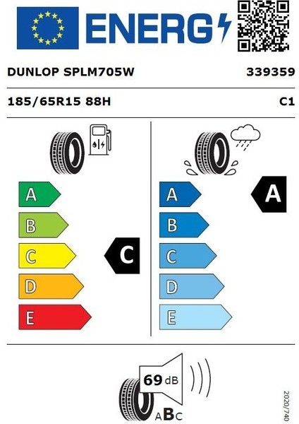 185/65 R 15 Tl 88H Sp Sport LM705 Dunlop fiyatları