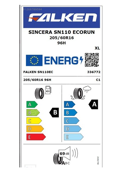 205/60 R 16 Tl 96H Xl Sıncera SN110 Ecorun Falken fiyatları