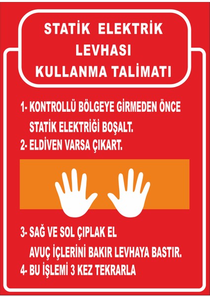 Statik Elektrik Levhası Kullanma Talimatı fiyatları