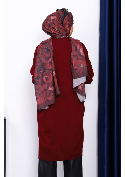 Koyu Bordo Bisiklet Yaka Merserize Salaş Triko Tunik fırsatları