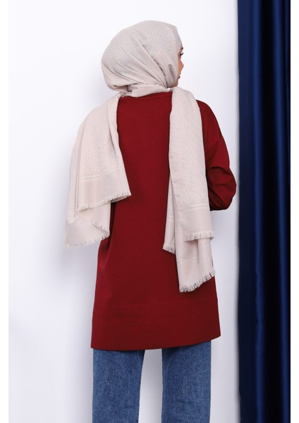 Bordo Kol Fermuarlı Soğuk Iplik Triko Tunik fırsatları