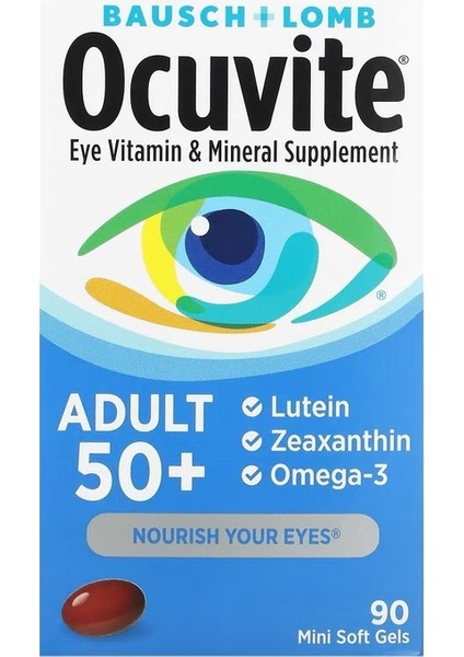 Eye Vitamin & Mineral Supplement, Contains Zinc, Vitamins C, E, Omega 3, Lutein, & Zeaxanthin, 90 Softgels (Packaging May Vary) modelleri