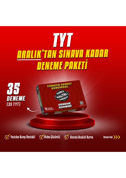 2026 Tyt Aralık'tan Sınava Kadar Deneme Paketi