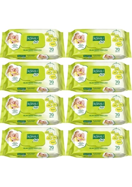 Soft Islak Bebek Havlusu 70 Li 8 Adet 560 Yaprak