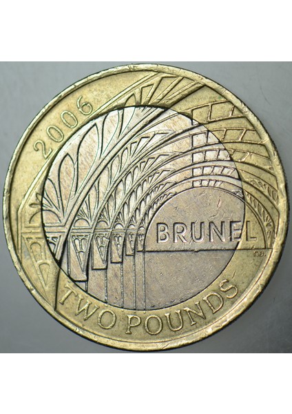 Birleşik Krallık 2 Pound 2006 Sirkülasyon Hatıra Km 1061. Isambard K. Brunel. Ingiltere fiyatları