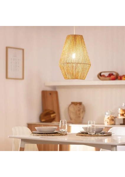 Bohem Avize, Modern Bohem Tarz, Rustik Avize, E27 Duylu, Cafe Aydınlatma