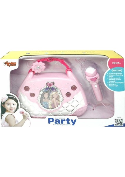 Nessiworld BAO-1706 Mikrofonlu Mp3 Çalar Parti Müzikleri El Çantası-Vardem