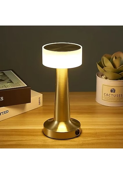 Dokunmatik Masa Lambası 3 Renkli Şarjlı Dimedilebilir Cata