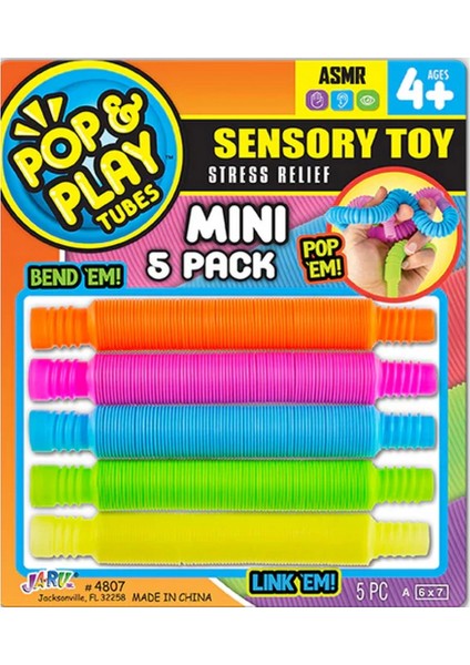 Nessiworld Pop & Play Tubes Duyusal Stres Oyuncağı Mini 5'li