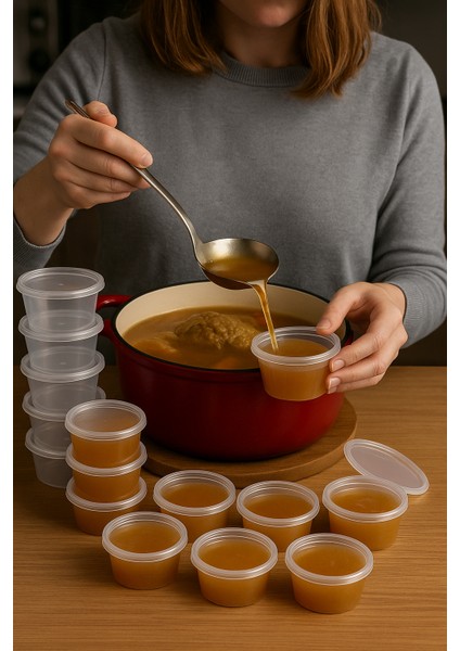 50 Adet Sızdırmaz 120 ml Mini Saklama Kabı Sosluk Buzluk Kabı Et Suyu Kemik Suyu Sos Kabı Mutfak fiyatları