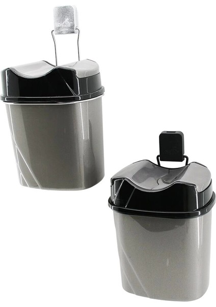 Metal Askılı Plastik Çöp Kovası Yapışkanlı Montaj (4887)