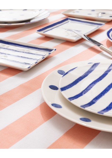 Marine 6 Kişilik 15 Parça Sunum Yemek Takımı - Mavi/beyaz modelleri