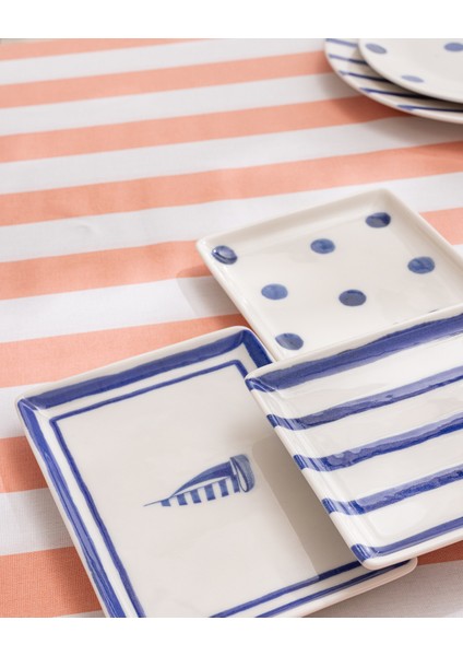 Marine 6 Kişilik 15 Parça Sunum Yemek Takımı - Mavi/beyaz fırsatları