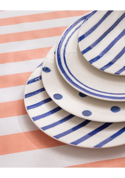 Marine 6 Kişilik 15 Parça Sunum Yemek Takımı - Mavi/beyaz indirimleri