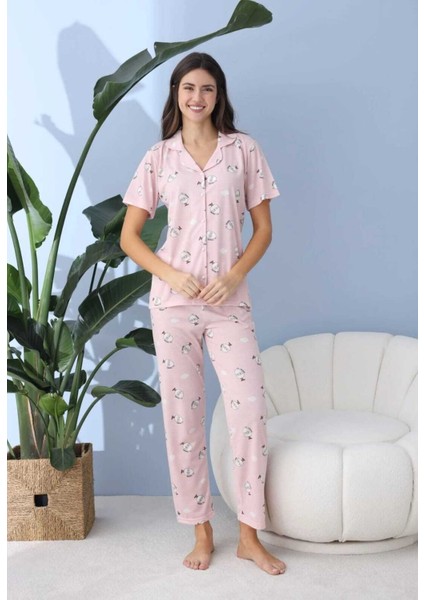 30260 Rotasyon Gömlek Kısa Kol Pijama Takımı