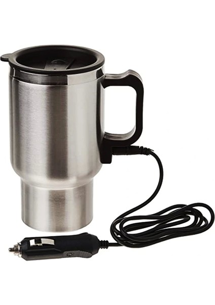 Araç - Oto- 12V Çelik Bardak Kettle Su Isıtıcısı Çakmaklık Fişli