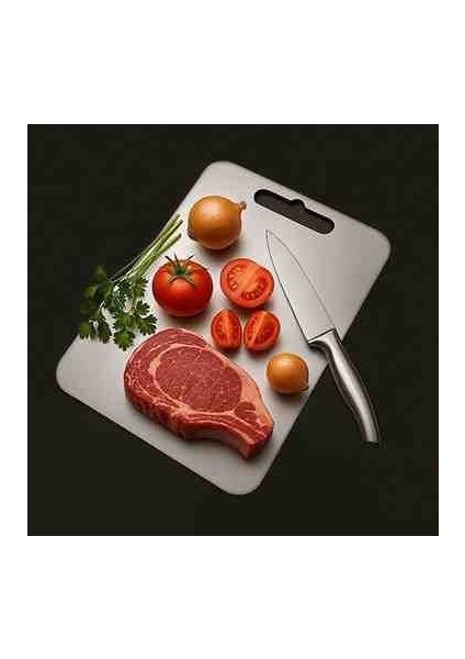 Paslanmaz Çelik Kesim Tahtası 30CM x 20CM