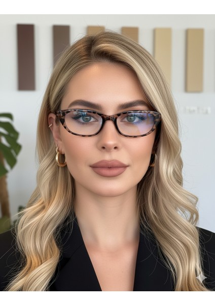 Aventino Leopar Cat Eye Küçük Çekik Minik Retro Mavi Işık Korumalı Gözlük Ekran Gözlük fırsatları