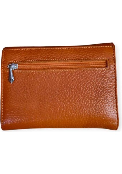 Turuncu Hakiki Deri Çok Bölmeli Cüzdan fiyatları