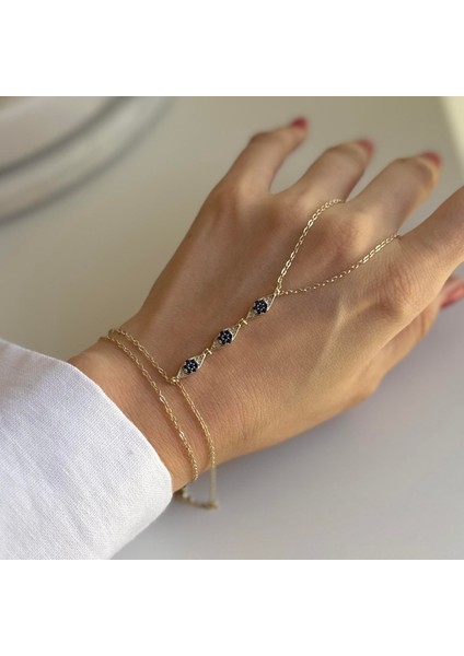 Çelik Lacivert Taşlı Göz Şahmeran