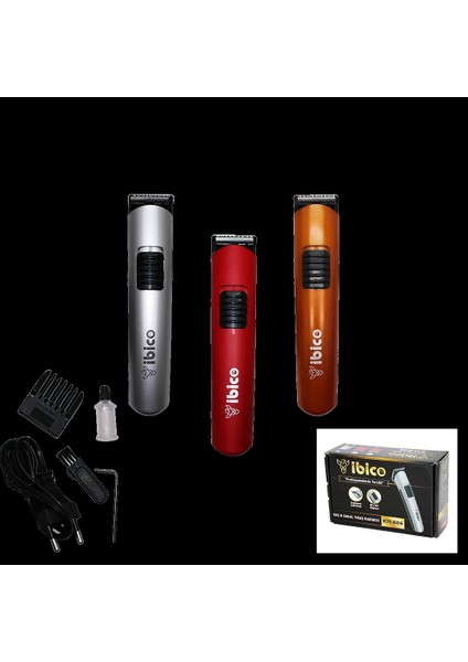 Saç Sakal Kesme Traş Makinesi Ayaralı Tarak - Kırmızı-Turuncu-Gri Gövde