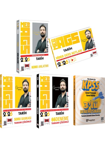 2026 Meb Ags Tarih Konu Anlatımı-Video Ders Notları-Çözümlü Soru Bankası-Çözümlü 66 Deneme