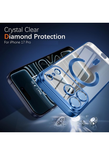 Iphone 17 Pro Kılıf Tam Kamera Korumalı Magsafe Şarj Destekli Renkli Kenarlı Arkası Şeffaf Kapak indirimleri