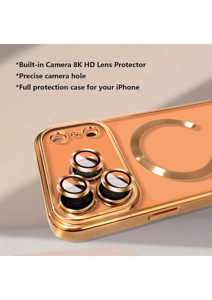 Iphone 17 Pro Kılıf Tam Kamera Korumalı Magsafe Şarj Destekli Renkli Kenarlı Arkası Şeffaf Kapak