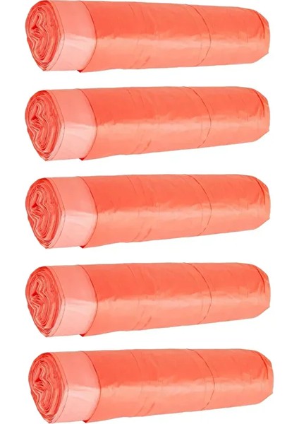 Büzgülü Çilek Kokulu Büyük Boy Çöp Torbası 65X70 cm 10'lu 5 Rulo