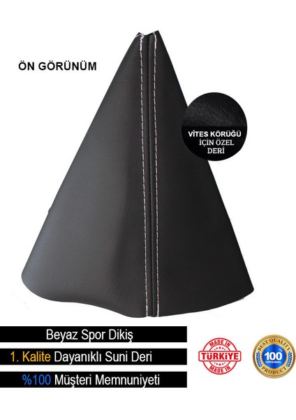 Honda Civic Siyah Deri Özel Yeni Tasarım Beyaz Spor Dikiş Vites Körüğü Mixgiftz