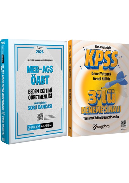 2026 Meb Ags Öabt Beden Eğitimi Öğretmenliği Tamamı Çözümlü Soru Bankası-Çözümlü 3 Deneme Hediye