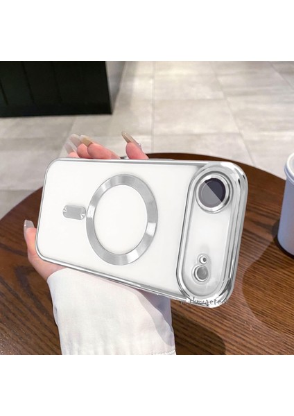Iphone 17 Air Kılıf Tam Kamera Korumalı Magsafe Şarj Destekli Renkli Kenarlı Arkası Şeffaf Kapak