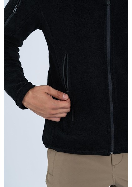 Bikatex Taktik Dik Yaka Erkek Siyah Polar Mont - 321 modelleri