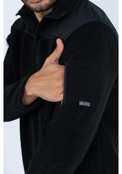Bikatex Taktik Dik Yaka Erkek Siyah Polar Mont - 321 fırsatları