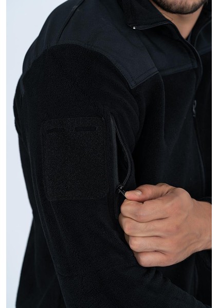 Bikatex Taktik Dik Yaka Erkek Siyah Polar Mont - 321 indirimleri