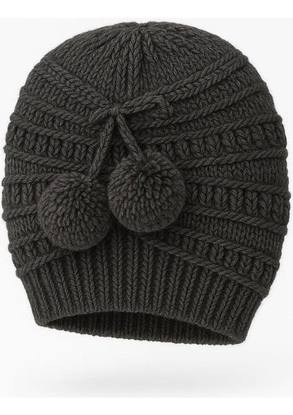 Kadın Ponponlu Kışlık Örgü Bere Şapka