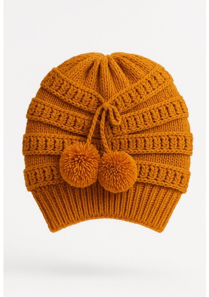 Kadın Ponponlu Kışlık Örgü Bere Şapka