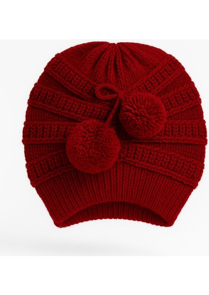 Kadın Ponponlu Kışlık Örgü Bere Şapka