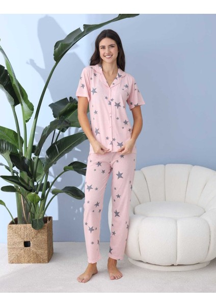 30261 Rotasyon Yıldızlı Gömlek Kısa Kol Pijama Takımı fiyatları