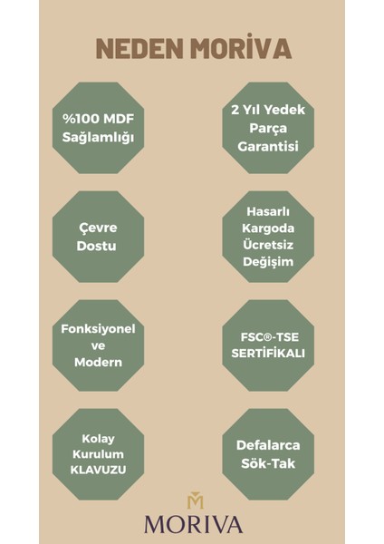 Mdf 2 Kapaklı 1 Çekmeceli 180 cm Genişliğinde Modern Tv Ünitesi Soft Beyaz Meşe