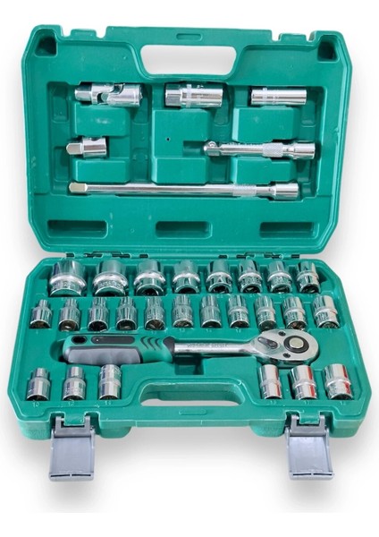 32 Parça Profesyonel Lokma Takımı 1/2 Cr-V Çeliği (32 Parça)