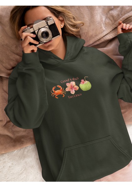 Wisipi Good Vibes Oversize Hoodie Sweatshirt – Rahat Kesim, Kapüşonlu Sweatshirt modelleri