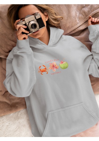 Wisipi Good Vibes Oversize Hoodie Sweatshirt – Rahat Kesim, Kapüşonlu Sweatshirt modelleri