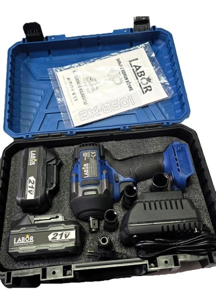 BX-8502 1/2" Darbeli Somun Sökme 21V 4.0 Ah Çift Akülü 550 Nm Çantalı