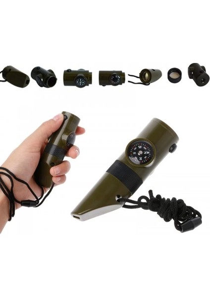 Çok Fonksiyonlu Askeridüdük Pusula Termometre ile LED Işık