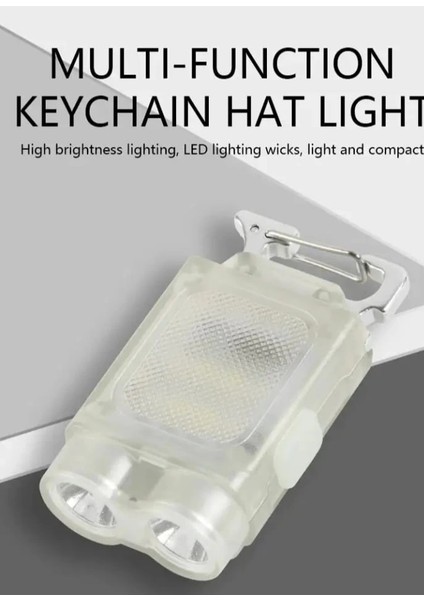 V15 Edc El Feneri 1200LM Anahtarlık Işık Tip-C Şarj Edilebilir Taşınabilir Mini Torch Mıknatıs Klips ile Kamp Cep Fener