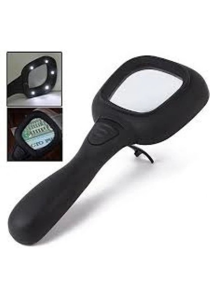 6 Ledli ve Mor Işıklı Büyüteç 60MM